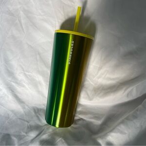 Starbucks | 24 oz stainless steel green & yellow tumblr